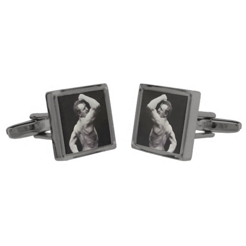 A New Pose by StrongMen Eugen Sandow Bodybuilding Cufflinks