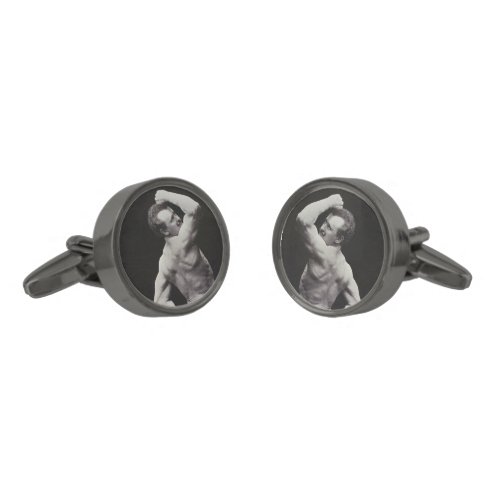 A New Pose by StrongMen Eugen Sandow Bodybuilding Cufflinks