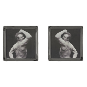 A New Pose by StrongMen Eugen Sandow Bodybuilding Cufflinks