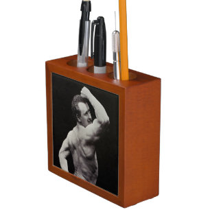 A New Pose by StrongMen Eugen Sandow Bodybuilding Desk Organizer