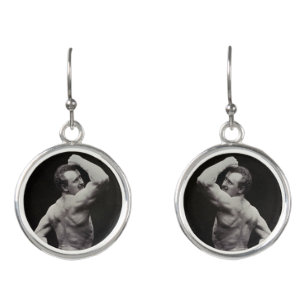 A New Pose by StrongMen Eugen Sandow Bodybuilding Earrings