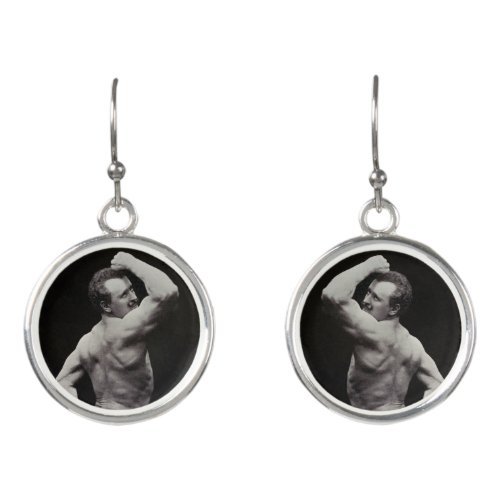 A New Pose by StrongMen Eugen Sandow Bodybuilding Earrings