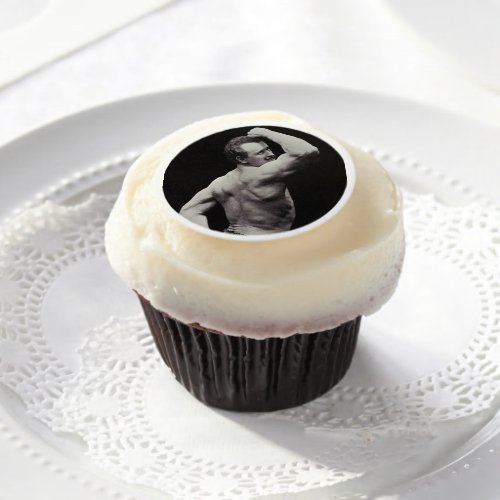 A New Pose by StrongMen Eugen Sandow Bodybuilding Edible Frosting Rounds