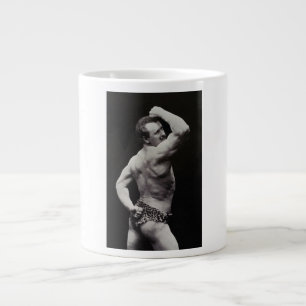 A New Pose by StrongMen Eugen Sandow Bodybuilding Giant Coffee Mug