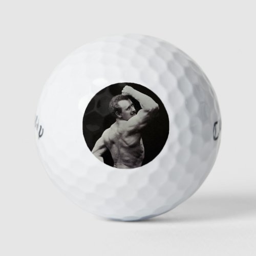 A New Pose by StrongMen Eugen Sandow Bodybuilding Golf Balls