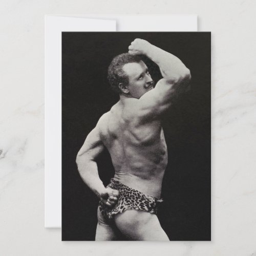 A New Pose by StrongMen Eugen Sandow Bodybuilding Holiday Card