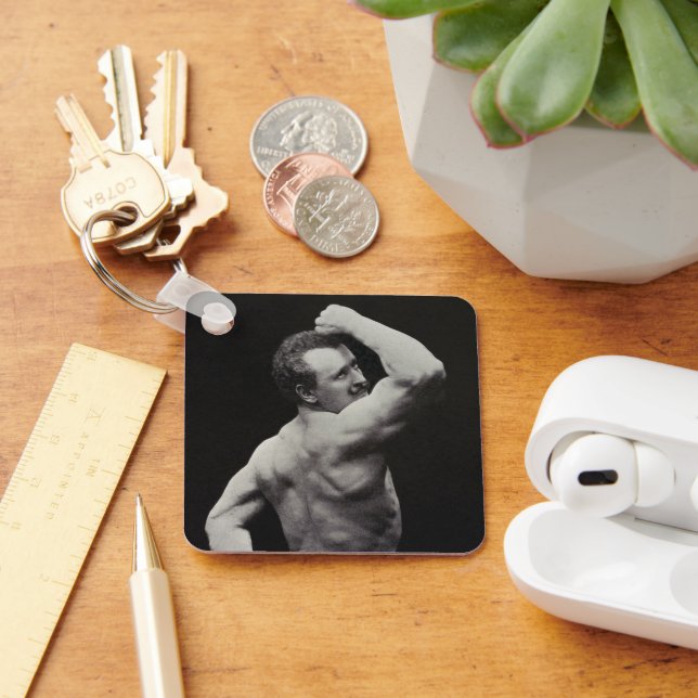 A New Pose by StrongMen Eugen Sandow Bodybuilding Keychain (Desk)