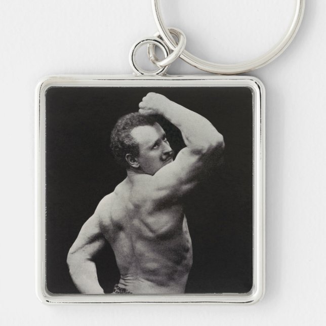 A New Pose by StrongMen Eugen Sandow Bodybuilding Keychain (Front)