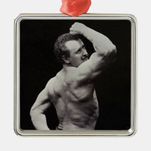 A New Pose by StrongMen Eugen Sandow Bodybuilding Metal Ornament