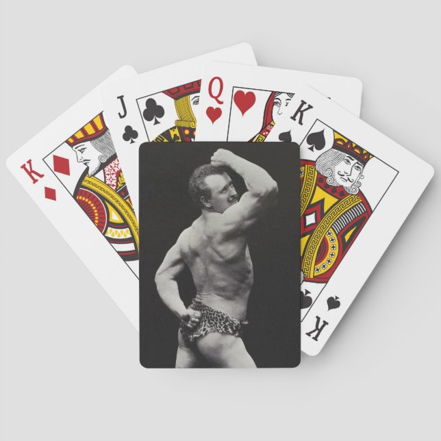 A New Pose by StrongMen Eugen Sandow Bodybuilding Poker Cards (Back)