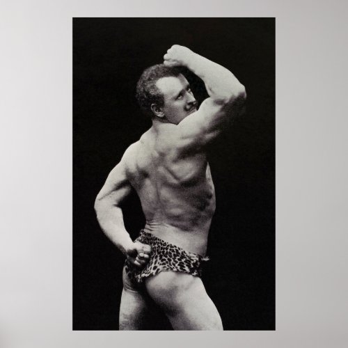 A New Pose by StrongMen Eugen Sandow Bodybuilding Poster