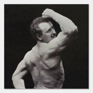 A New Pose by StrongMen Eugen Sandow Bodybuilding Sign