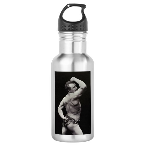 A New Pose by StrongMen Eugen Sandow Bodybuilding Stainless Steel Water Bottle