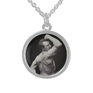 A New Pose by StrongMen Eugen Sandow Bodybuilding Sterling Silver Necklace
