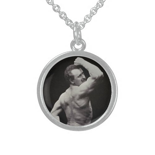 A New Pose by StrongMen Eugen Sandow Bodybuilding Sterling Silver Necklace