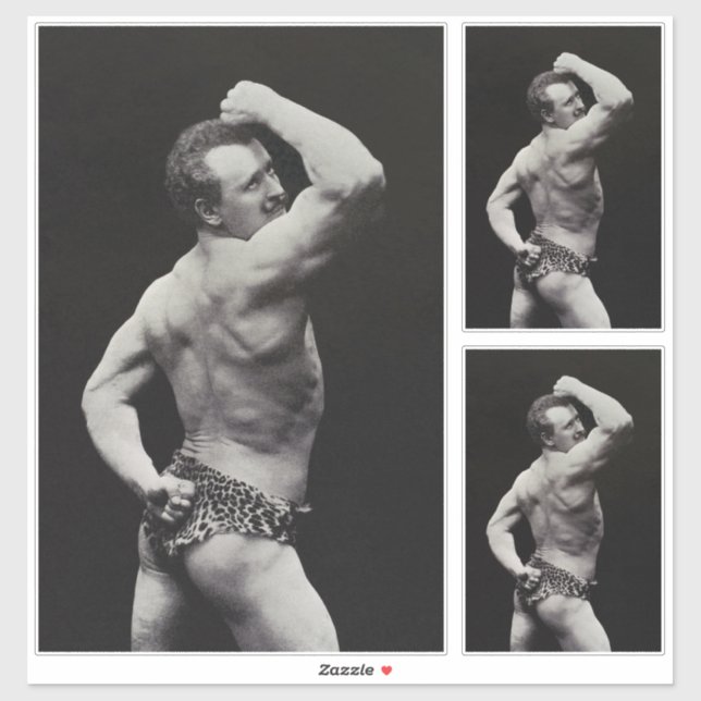 A New Pose by StrongMen Eugen Sandow Bodybuilding Sticker (Sheet)