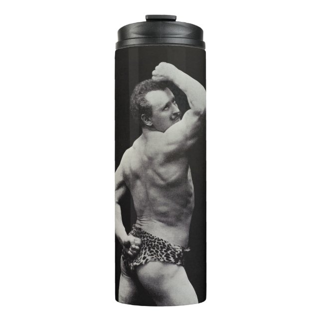 A New Pose by StrongMen Eugen Sandow Bodybuilding Thermal Tumbler (Front)