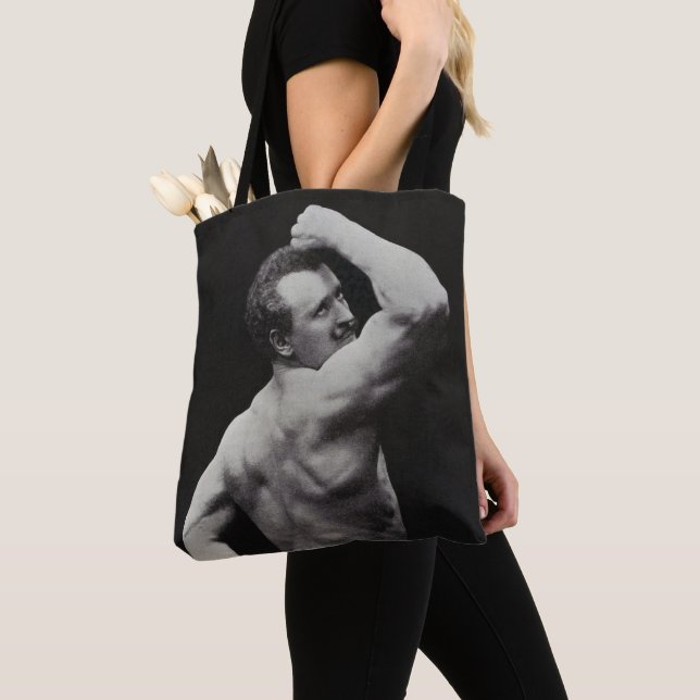 A New Pose by StrongMen Eugen Sandow Bodybuilding Tote Bag (Close Up)