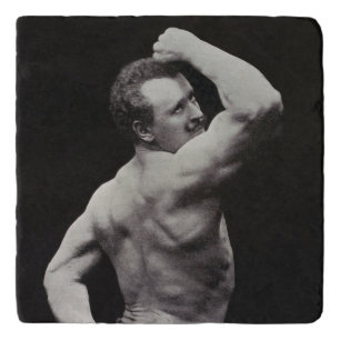 A New Pose by StrongMen Eugen Sandow Bodybuilding Trivet