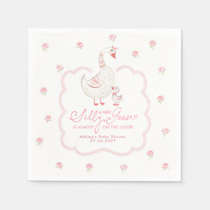 A New Silly Goose Is Almost On The Loose Baby Girl Napkins