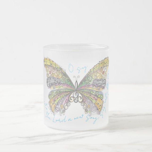 A New Song Frosted Glass Coffee Mug (Center)