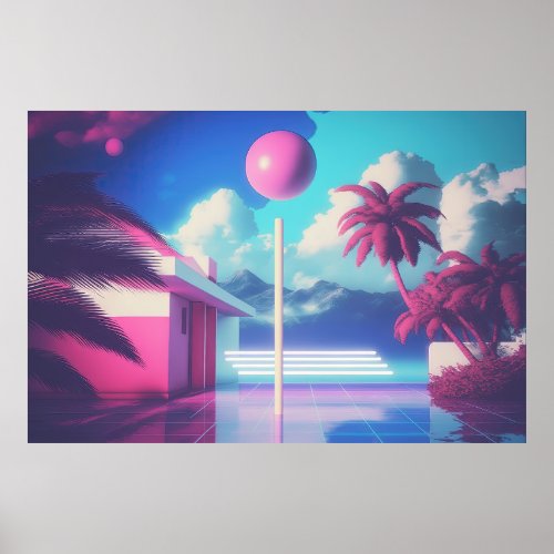 A New Wave of Nostalgia A Vaporwave Journey Poster