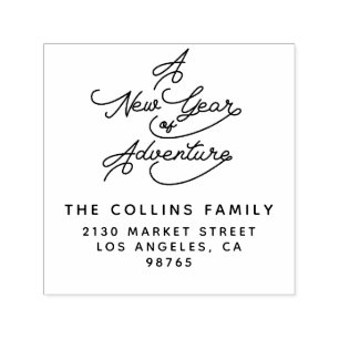 A New Year Family Name Return Address Self-inking Stamp