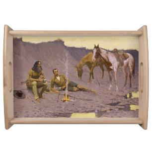A New Year On the Cimarron by Frederic Remington Serving Tray