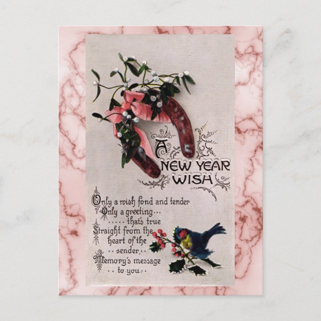 A New Year Wish Holiday Postcard (Front)
