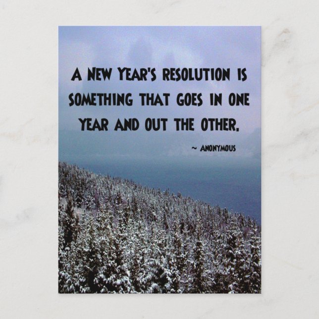 A New Year's Resolution... Postcard (Front)