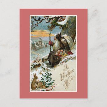 "a New Year's Wish" Vintage Holiday Postcard by PrimeVintage at Zazzle