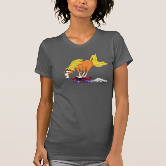 A newbie skateboarding horse T-Shirt (Front)