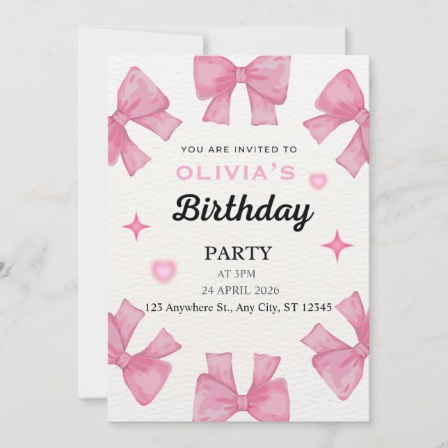 A nice invitation to a birthday party (Front)