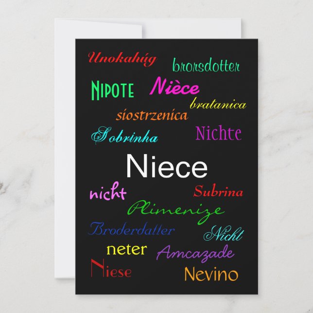 "A Niece's Birthday I" Customizable Flat Card (Front)