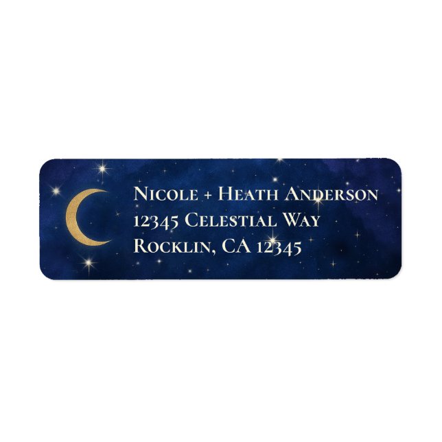 A Night Among The Stars Celestial Skies Wedding  Label (Front)