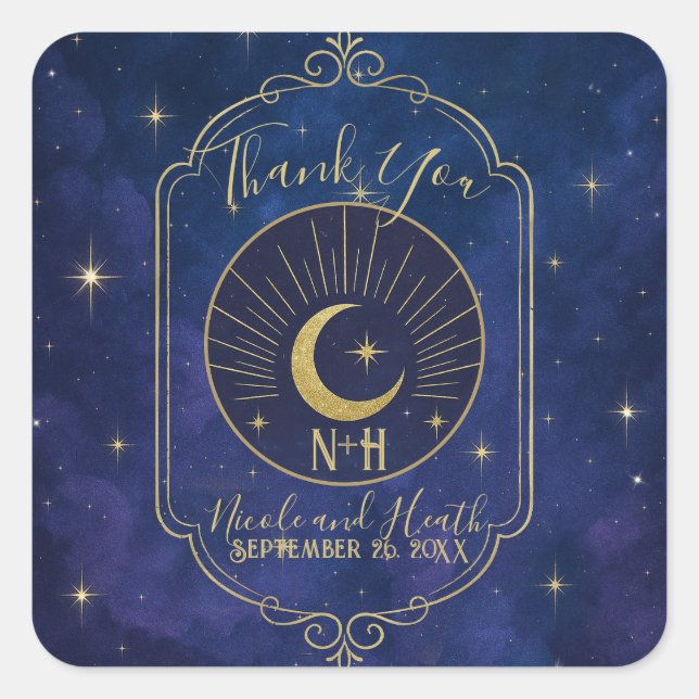 A Night Among The Stars Celestial Skies Wedding z= Square Sticker (Front)