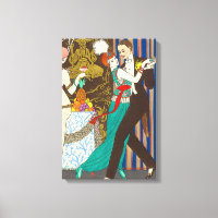 A Night in Decadent Paris Art Deco Canvas Print