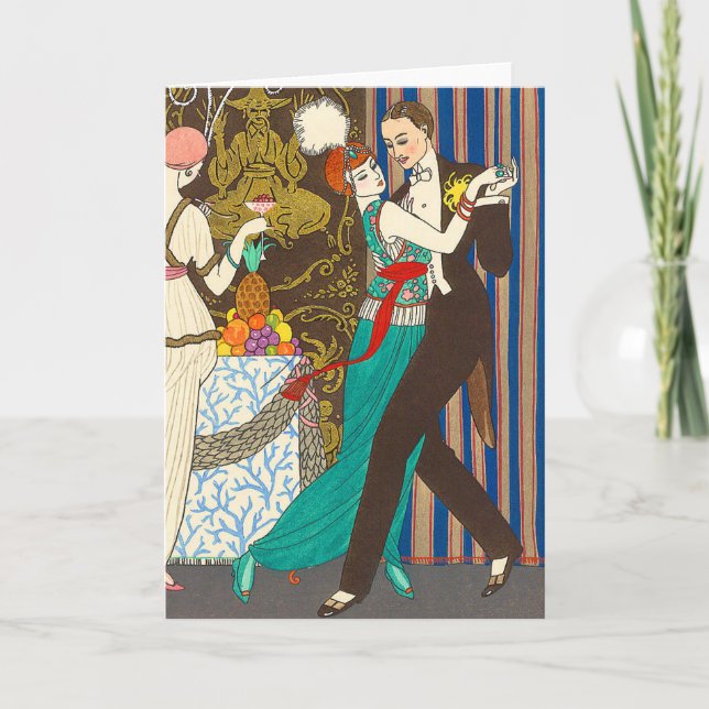 A Night in Decadent Paris Art Deco Greeting Card (Front)