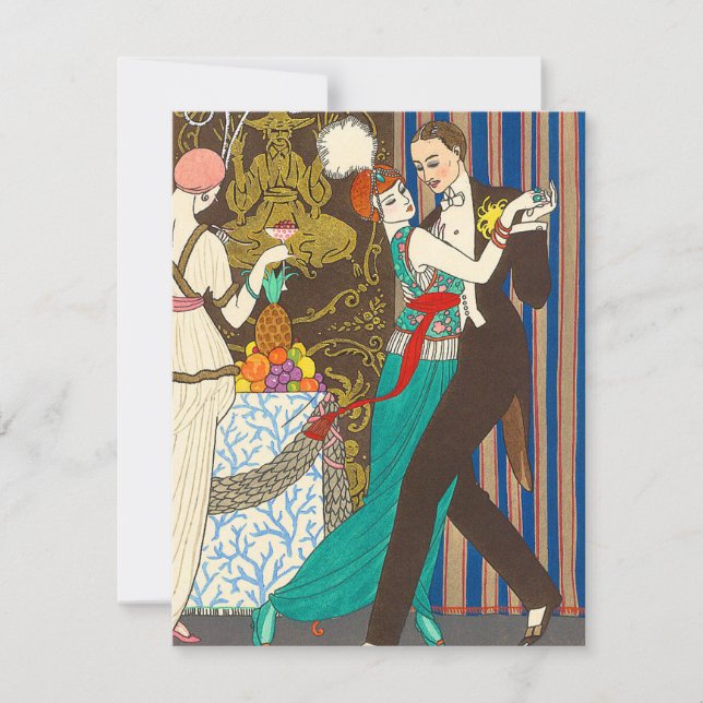 A Night in Decadent Paris Art Deco Invitations (Front)