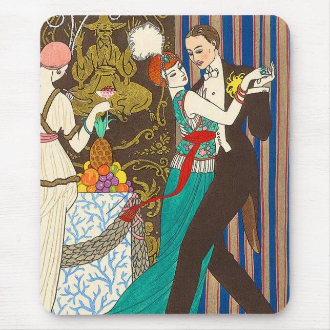 A Night in Decadent Paris Art Deco Mouse Pad (Front)