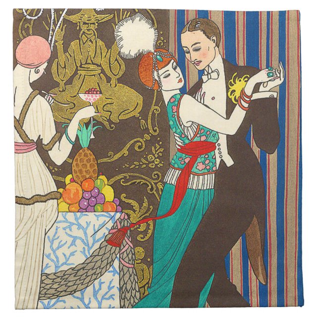 A Night in Decadent Paris Art Deco Napkins (Front)