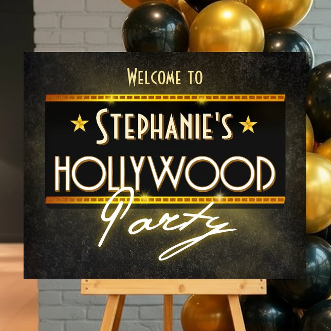 A Night in Hollywood Welcome Sign (Hollywood Party Welcome Sign)