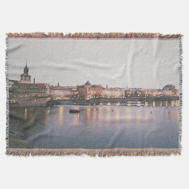 A Night in Prague Throw Blanket (Front)