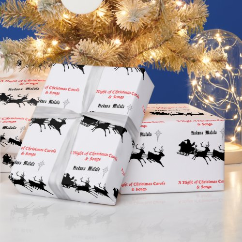 A Night of Christmas Carols  Songs Wrapping Paper