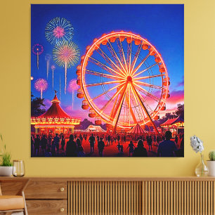 A Night of Festive Lights Design Canvas Print