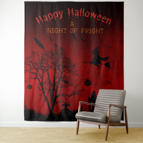 A Night of Fright Spooky Halloween Party Backdrop