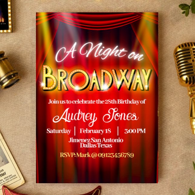 A Night on Broadway Invitation (A Night on Broadway Invitation)