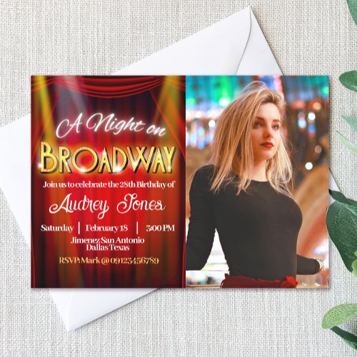 A Night on Broadway Invitation with Photo