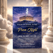 A Night on Mount Olympus Trendy Prom Invitation