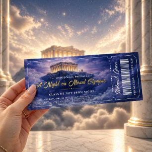 A Night on Mount Olympus Trendy Prom Ticket Invitation